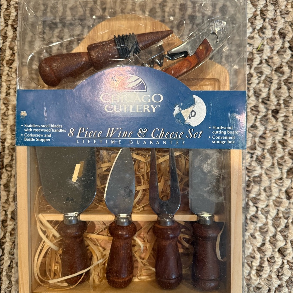 Chicago Cutlery Wine & Cheese Set with Wooden Handles